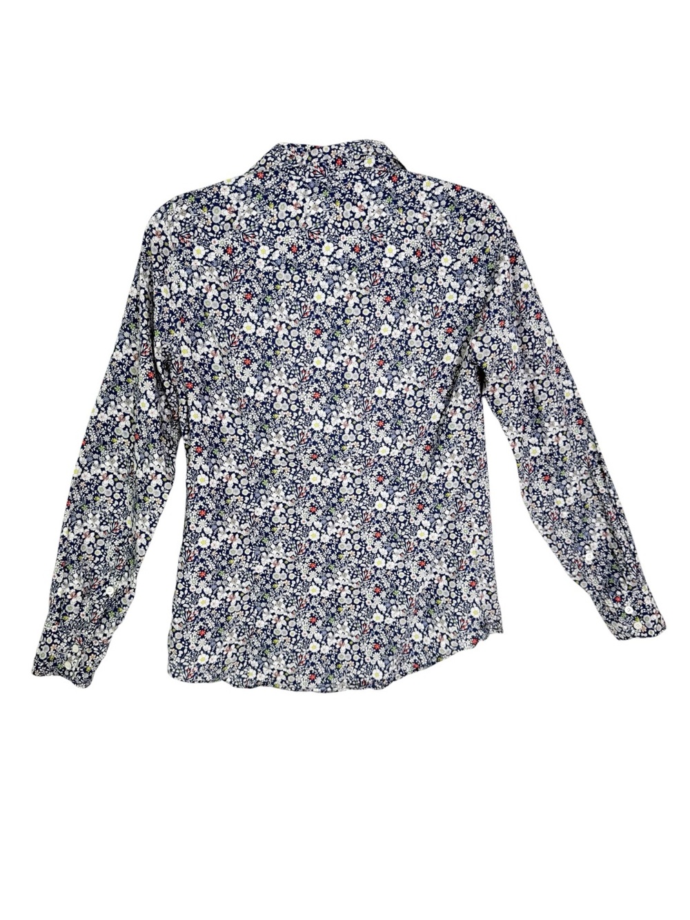 J.Crew Liberty Art Fabrics Floral Cotton Print Button Down Shirt Navy Size 2 - Picture 4 of 8